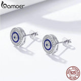 925 Sterling Silver Zircon Evil Eye Lucky Eye Stud Earrings