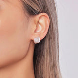 12-13mm Baroque Freshwater Pearls Stud Earrings 925 Silver Vintage Style