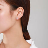 925 Sterling Silver Starfish Zircon Stud Earring for Women