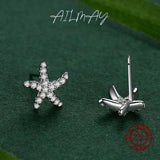 925 Sterling Silver Starfish Zircon Stud Earring for Women