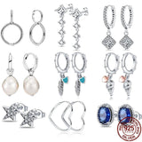 925 Silver Heart and Conch Shell Earrings, Jewelry Gift