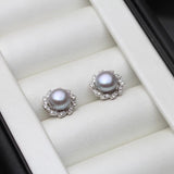 925 Silver Leaf Stud Earring with Pearl