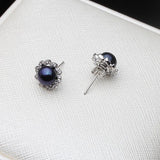 925 Silver Leaf Stud Earring with Pearl