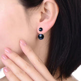 925 Silver Freshwater Double Pearl Earrings Wedding Jewelry