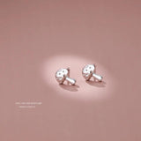 S925 Small Mushroom Stud Earrings For Women