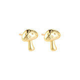 S925 Small Mushroom Stud Earrings For Women