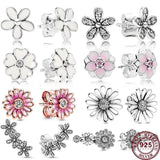 925 Silver Daisy Earrings, Wedding Gift, Charm Jewelry