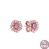 925 Silver Daisy Earrings, Wedding Gift, Charm Jewelry
