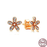 925 Silver Daisy Earrings, Wedding Gift, Charm Jewelry