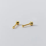 925 Silver Round Ear Bone Beads Stud Earrings for Baby Women