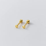 925 Silver Round Ear Bone Beads Stud Earrings for Baby Women