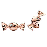 925 Silver Earring Rose Candy Pave Double-row Hoop Earring