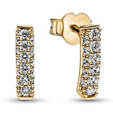 925 Silver Earring Rose Candy Pave Double-row Hoop Earring