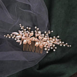 Floral Pearl Hairpin Wedding Tiara Crystal Bride Hair Jewelry