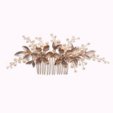 Floral Pearl Hairpin Wedding Tiara Crystal Bride Hair Jewelry