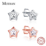 925 Sterling Silver CZ Stars Stud Earrings