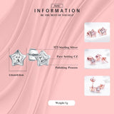 925 Sterling Silver CZ Stars Stud Earrings