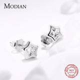 925 Sterling Silver CZ Stars Stud Earrings