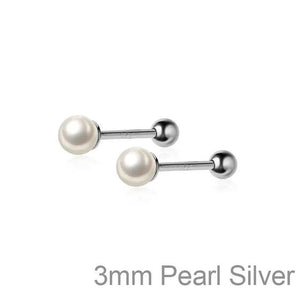 925 Sterling Silver Mini Pearl Beads Piercing Stud Earrings For Women