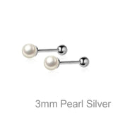 925 Sterling Silver Mini Pearl Beads Piercing Stud Earrings For Women