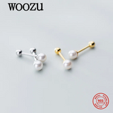 925 Sterling Silver Mini Pearl Beads Piercing Stud Earrings For Women