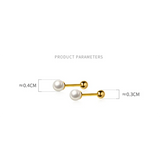 925 Sterling Silver Mini Pearl Beads Piercing Stud Earrings For Women