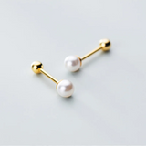 925 Sterling Silver Mini Pearl Beads Piercing Stud Earrings For Women