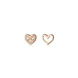 Small Hollow Heart 925 Silver Earrings for Women