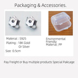 Small Hollow Heart 925 Silver Earrings for Women