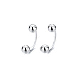 Trustdavis 925 Silver Charm Beads Screw Stud Earrings