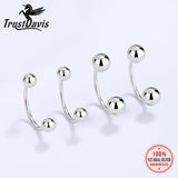 Trustdavis 925 Silver Charm Beads Screw Stud Earrings