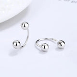 Trustdavis 925 Silver Charm Beads Screw Stud Earrings