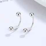 Trustdavis 925 Silver Charm Beads Screw Stud Earrings