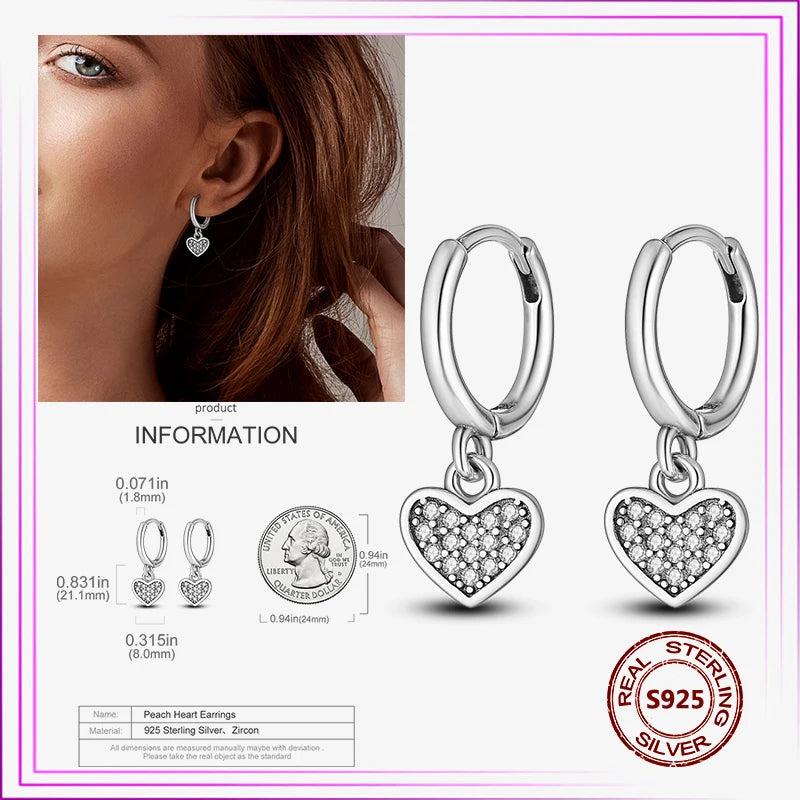 925 Silver Devil's Eye Heart Stud Earrings