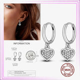 925 Silver Devil's Eye Heart Stud Earrings