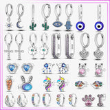 925 Silver Devil's Eye Heart Stud Earrings