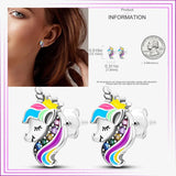 925 Silver Devil's Eye Heart Stud Earrings
