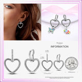925 Silver Devil's Eye Heart Stud Earrings