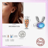 925 Silver Devil's Eye Heart Stud Earrings