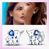 925 Silver Devil's Eye Heart Stud Earrings