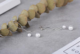 Pearl 925 Sterling Silver Tassel Stud Earrings YS251