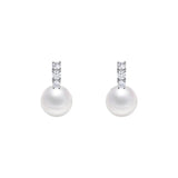 925 Silver Zircon Shell Pearl Earrings French Light Jewelry