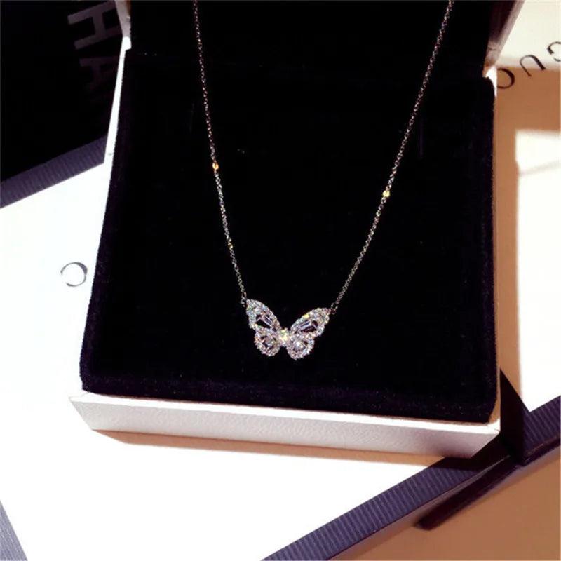 925 Silver Butterfly CZ Stud Earrings CCE730