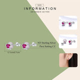 925 Silver Pink CZ Tulip Flower Stud Earrings BSE042