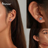 925 Silver Butterfly Stud Earrings for Girl Wedding Jewelry
