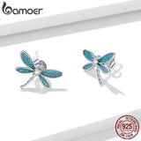 925 Silver Butterfly Stud Earrings for Girl Wedding Jewelry
