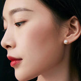 10-13mm Big Pearl Earrings S925 Silver Natural Freshwater Pearl Ea