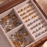 Bubble A-Z Letter Stud Earrings Silver Stainless Steel Women's Earrings