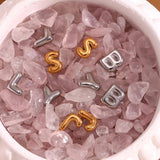 Bubble A-Z Letter Stud Earrings Silver Stainless Steel Women's Earrings