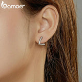 Silver Geometric Earrings Hypoallergenic SCE975